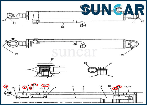 satın al CX36 Onarım Bom Contası Kiti PX01V00030R300 Muhafaza Silindir Contası Değiştirme Kitleri online manufacture