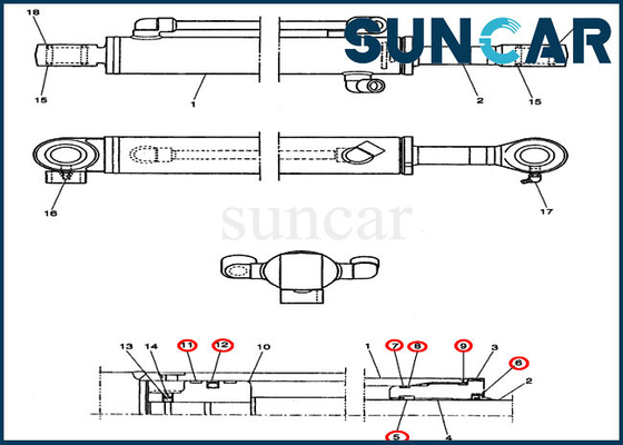 satın al PE01V00004R100 Dozer Bıçağı Silindir Conta Takımı CX14 CASE Hidrolik Silindir Değiştirme Kitleri online manufacture
