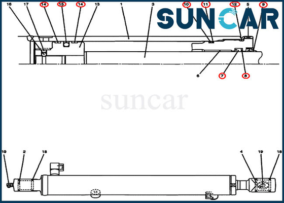 satın al PU01V00035R300 Hidrolik Kova Silindir Tamir Contası Kiti Ekskavatör CX17B Kasa Değiştirme Kitleri online manufacture