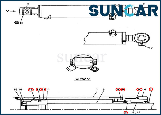 satın al CX27B CX31B CX55BMSR Kasa PW01V00062R300 Salıncak/Kol/ Kova Silindir Değiştirme Kiti online manufacture