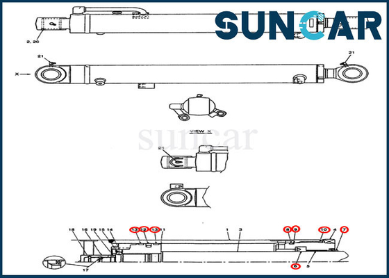 satın al PX01V00048R300 Kol Silindir Conta Tamir Takımı CX36B Kasa Mini Ekskavatör Değiştirme Servis Kiti online manufacture