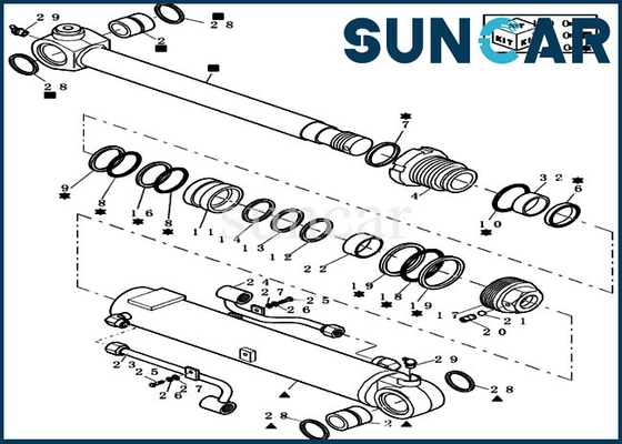 satın al CX27B Mini Paletli Ekskavatör 72280471 Bom/ Arm Silindir Değiştirme Kiti Hidrolik Yağ Keçesi Kiti online manufacture