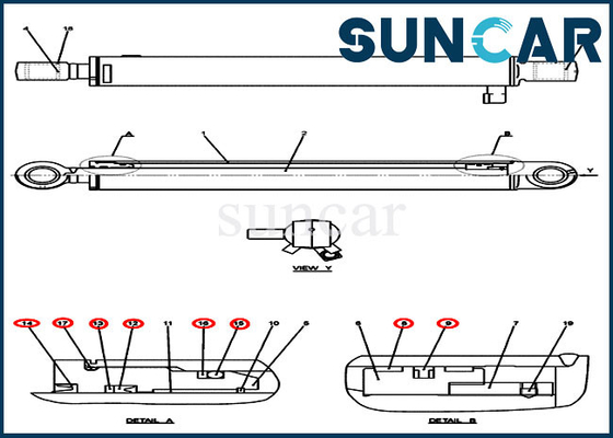 satın al PH01V00034R300 Kepçe Tamir Takımı Silindir Conta Takımı Paletli Ekskavatör CX50B VAKA Modellerine Uyar online manufacture