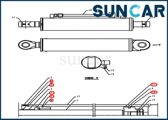 satın al PH01V00006R100 Açılı Silindir Conta Kiti Dozer Servis Kiti CX55BMSR CX55B Kasa Modellerine Uyar online manufacture