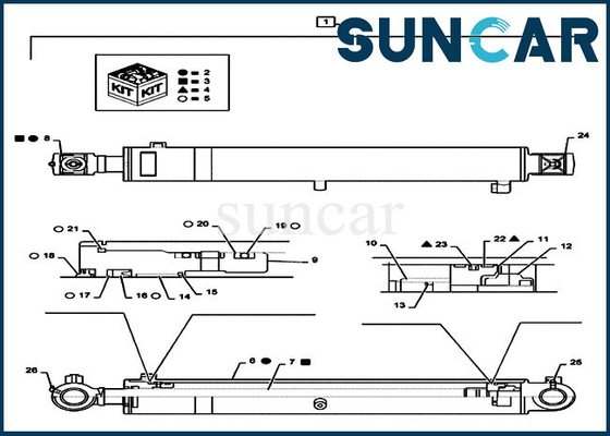 satın al CX55B Kasa Bomu CYL Conta Kiti PS01V00001R300 Mini Paletli Ekskavatör Hidrolik Silindir Kitleri online manufacture