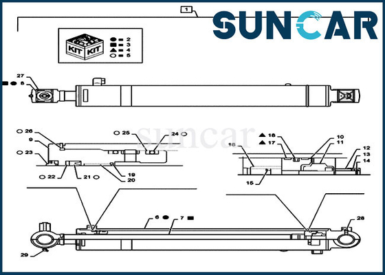 satın al PS01V00002R300 Kol Değiştirme Conta Kiti CX55B Mini Paletli Ekskavatör Kutusu Silindir Servis Kiti online manufacture