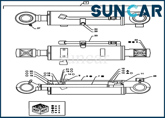 satın al Mini Paletli Ekskavatör PS01V00005R300 Dozer Silindir Piston Conta Takımı CX55B Kasa Contası Tamir Takımları online manufacture