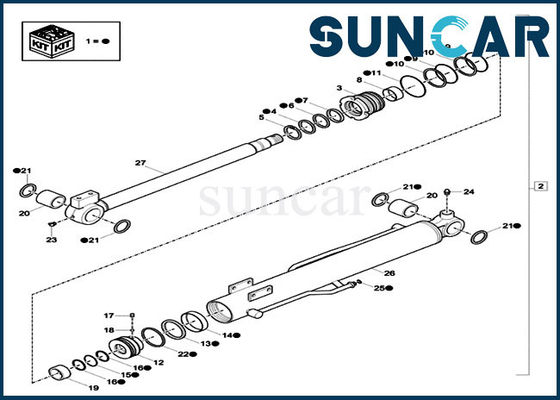 satın al CX18C Model Ekskavatör XKCC-00397 XKCC00397 Kasa İnşaat Ekipmanları için Bom Silindir Conta Tamir Takımı online manufacture