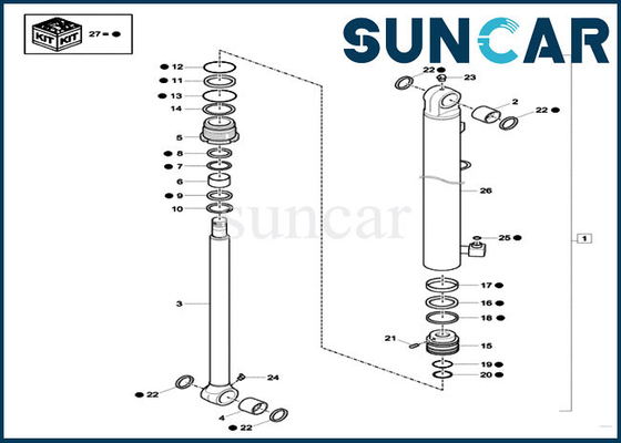 satın al CX26C Kasa Kovası Conta Takımı XKCD-03350 Paletli Ekskavatör Silindir Contası Tamir Takımları XKCD03350 online manufacture