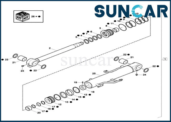 satın al XKCC-01437 XKCC01437 Bom Contası Kiti Silindir Contası Tamir Takımı Kasaya Uyar CX33C CX37C Ekskavatör online manufacture