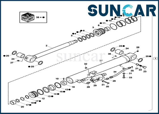 satın al XKCC01384 Kepçe Onarım CYL Conta Kiti XKCC-01384 Kasa Parçaları CX37C Emniyet Valfi Yağ Keçesi Kiti online manufacture