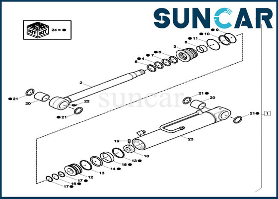 satın al XKCC-01448 XKCC01448 Bom Dönüş Sızdırmazlık Kiti CASE CX33C CX37C Hidrolik Silindir Servis kitleri online manufacture