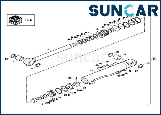 satın al XKCD-03076 XKCD03076 Bom Silindir Keçe Takımı CASE CX60C CX57C Ekskavatör Hidrolik Sızdırmazlık Takımı online manufacture