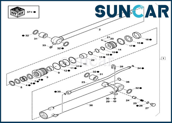 satın al XKCC00973 Kepçe Silindir Conta Tamir Takımı XKCC-00973 CASE CX60C Mini Paletli Ekskavatör Sızdırmazlık Kiti online manufacture