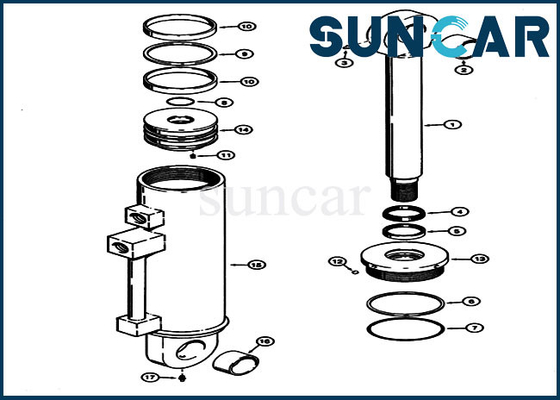 satın al S301442 Yardımcı Silindir Conta Kiti Kasa Hidrolik Servis Kiti Lastikli Yükleyici 621 621B 721 Modelleri online manufacture