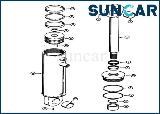 satın al 821B 821 Kasa Parçaları S301013 Yükleyici Yardımcı Silindir Tamir Contası Kiti Değiştirme takımları online manufacture