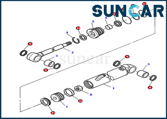 satın al 878000381 Ekskavatör İç Onarım Conta Takımı PC05-7 PC07-2 Komatsu Bom Dönüş Sızdırmazlık Kiti online manufacture