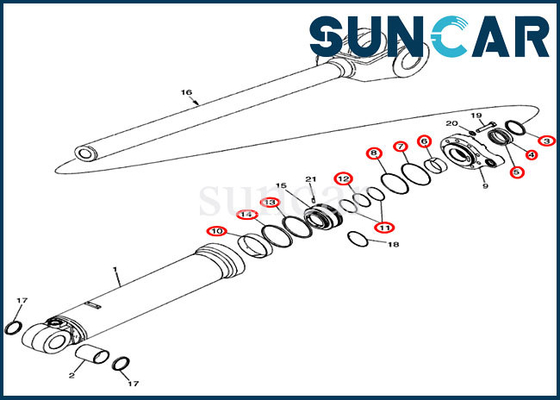 satın al 87529742 Yükleyici Kaldırma Sızdırmazlık Kiti CASE Modeli 921E 921F Silindir Contası Değiştirme Kiti online manufacture