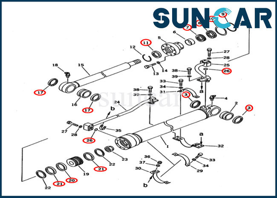 satın al 707-98-36210 Kova Silindir Conta Kiti PC120-5C PC200-5C Özel Spesifikasyon Komatsu Servis Kiti online manufacture