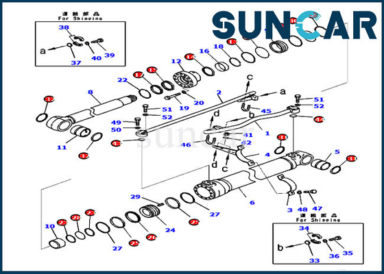 satın al Conta Kiti Servis Kiti 721-98-00660 Komatsu PC200LC-8M0 PC210-10M0 için Bom Hidrolik Silindir online manufacture