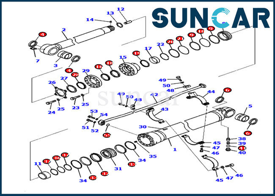 satın al PC200-8M0 707-99-50410 Komatsu Sızdırmazlık Kiti Ekskavatör Kolu Silindir Değiştirme Servis Kiti online manufacture