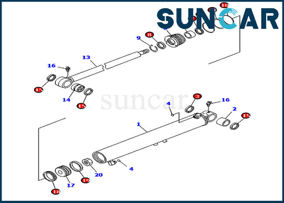 satın al Merdiven Sızdırmazlık Kiti 7079829640 Bom Dönüşlü Silindir Conta Kiti PC2000-8 PC50MR-2 Komatsu 707-98-29640 için online manufacture