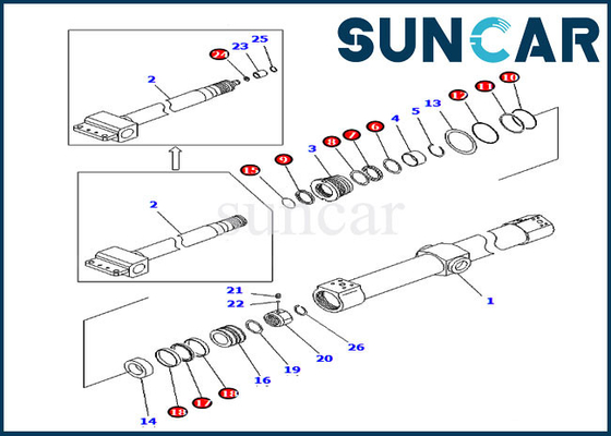 satın al KB3011A-00203 Sürgülü Silindir Servis Kiti KB3011A00203 PC200SC-6 Komatsu Değiştirme Conta Takımı online manufacture