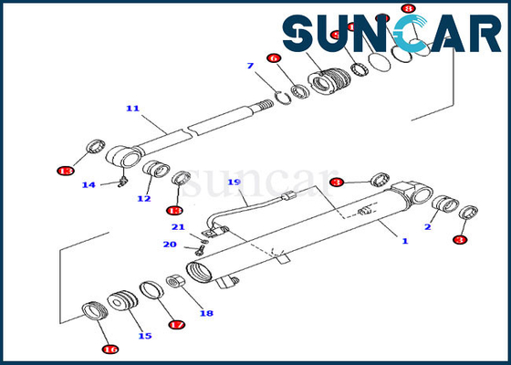 satın al 707-98-13850 Kova Conta Kiti Hidrolik Silindir Komatsu Ekskavatör PC20MR-1 PC28UU-3'e Uyar online manufacture