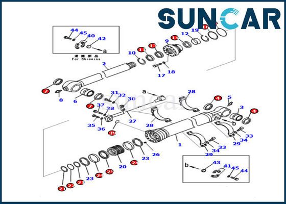 satın al PC210LC-11 PC228US-11 Modelleri Komatsu 721-99-47131 Kol Silindir Keçesi Tamir Takımı Ekskavatör Yağ Keçesi Kitleri online manufacture