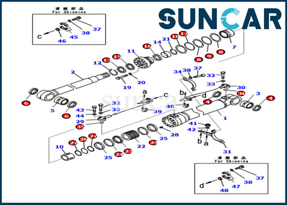 satın al PC210LC-11 HB215LC-3 721-98-00860 Komatsu Bom Silindiri Servis Kiti Ekskavatör Conta Takımı online manufacture