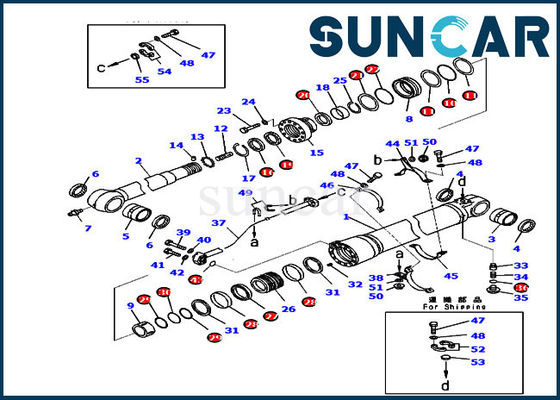 satın al PC220-8M0 PC240LC-10 707-99-59430 Komatsu Kol Silindir Conta Kiti 7079959430 Ekskavatör Servis Kiti online manufacture
