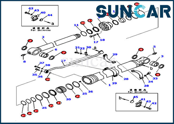 satın al PC290LC-11 PC290LL-11 721-98-00440 Komatsu Kova Keçe Kiti 7219800440 Ekskavatör Silindir Sızdırmazlık Kiti online manufacture