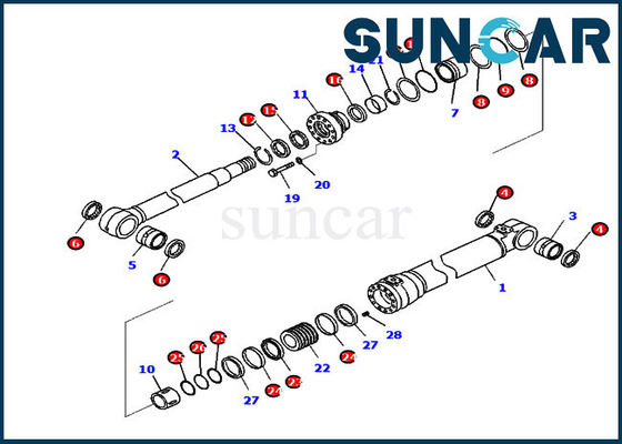 satın al 721-98-00400 PC290LC-11 PC290NLC-11 Komatsu Model Ekipman için Bom Silindir Conta Tamir Takımı online manufacture