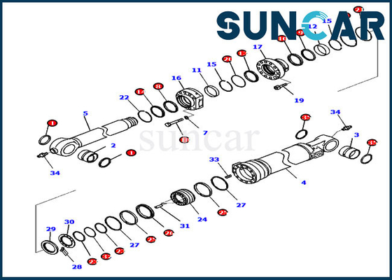 satın al 721-98-04350 Kova Silindir Conta Kiti Aşınma Direnci PC290LCI-11 Komatsu Değiştirme Servis Kiti online manufacture