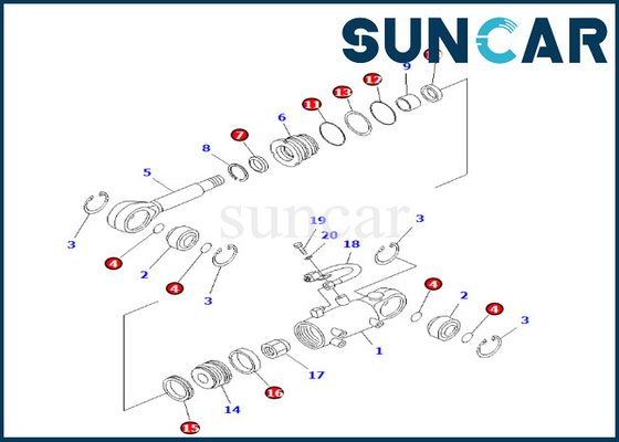 satın al Komatsu 707-98-24610 7079824610 Bıçak Kaldırma Silindir Conta Kiti PC25-1 PC25R-1 PC30R-7'ye Uyar online manufacture