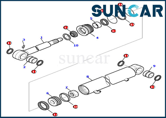 satın al Ekskavatör Kolu Sızdırmazlık Kiti 878000413 PC30-7 PC35R-8 Komatsu Hidrolik Silindir Conta Tamir Takımı online manufacture
