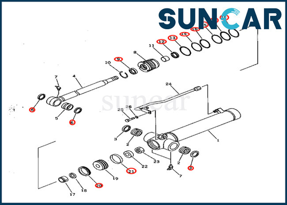 satın al Komatsu 707-98-22170 7079822170 PC28UD-2 PC28UG-2 PC28UU-2 Kol Silindiri Servis Kiti için online manufacture