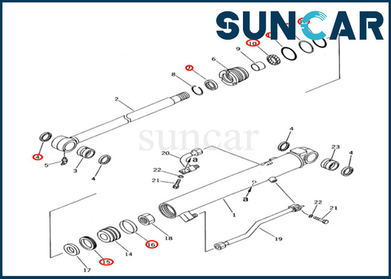 satın al 707-98-12400 7079812400 PC28UD-2 PC28UG-2 PC28UU-2 için Komatsu Kova Silindir Sızdırmazlık Kiti online manufacture