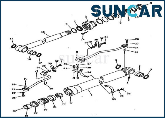 satın al 207-63-52100 Komatsu PC300-3 PC300LC-3 Ağır Ekipman için Uygulanabilir Bom Silindir Conta Kiti online manufacture