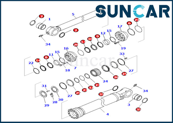 satın al Komatsu Kova Silindir Conta Tamir Takımı 721-98-01990 7219801990 PC360LCI-11 için D375AI-8E0 PC390LCI-11 online manufacture