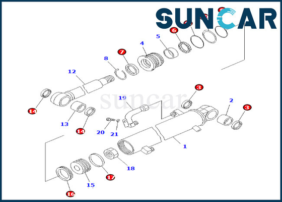 satın al 707-98-25110 7079825110 Kol Silindiri Sızdırmazlık Kiti Komatsu PC38UU-3 Kol Silindiri Servis Kitine Uyar online manufacture