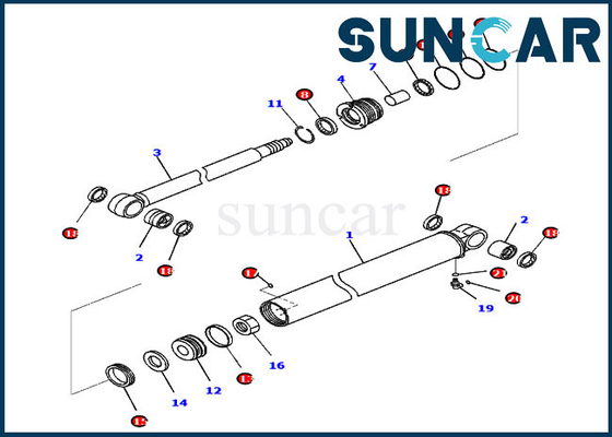satın al 707-98-23970 Kol Servis Kiti PC35MR-3 PC35MR-5 Komatsu Ekskavatör Silindir Conta Takımı online manufacture
