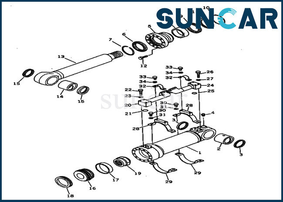 satın al 208-63-94100 PC400LC-3 PC400-3 Komatsu Modelleri Ekskavatör için Alt Boşaltma Silindir Conta Kiti online manufacture