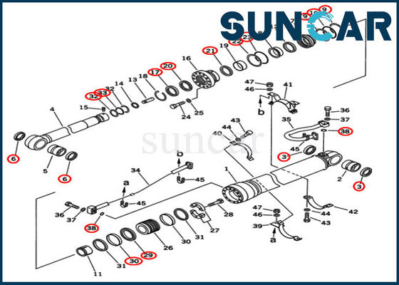 satın al Kol Sızdırmazlık Kiti 707-99-68515 PC400-5D PC400-6C Ekskavatör Komatsu Silindir Tamir Conta Takımı online manufacture