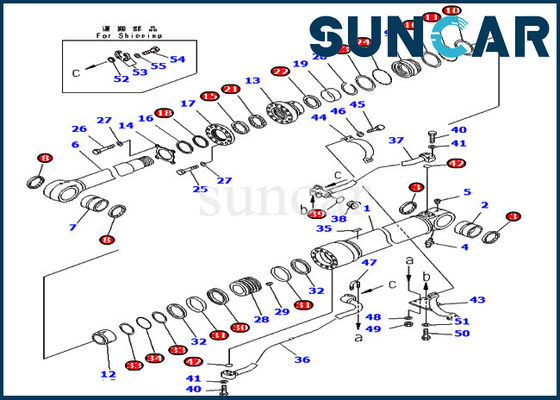 satın al 707-99-65210 PC400-7 PC400LC-7 Ekskavatör Yedek Servis Parçaları için Komatsu Bom Contası Tamir Takımı online manufacture