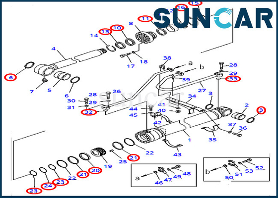 satın al 707-99-50650 Kova Silindir Conta Kiti Servis Kiti PC400LC-8 PC400-8 Komatsu Model Kitlerine Uyar online manufacture