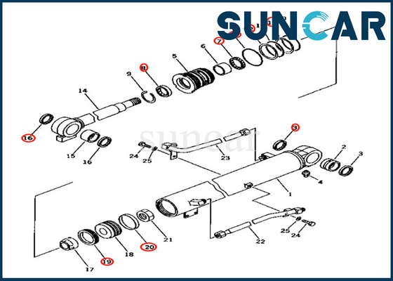 satın al 707-98-26560 Komatsu 7079826560 PC40-7 Bom Silindir Contası Tamir Takımı için Bom Silindir Conta Kiti online manufacture