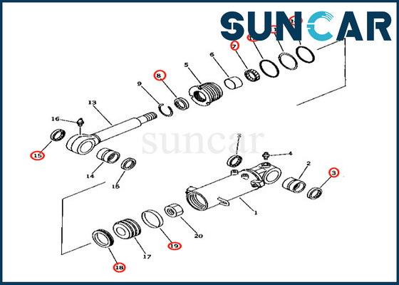 satın al Bıçak Kaldırma Silindiri Conta Kiti 707-98-32810 7079832810 PC40-7 PC40MR-1 için Komatsu Bıçak Kaldırma Silindiri Conta Kiti online manufacture