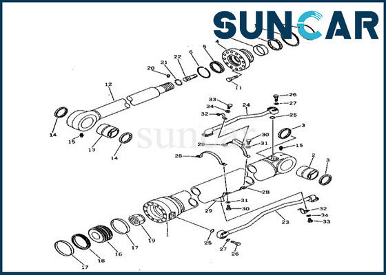 satın al Kol Silindiri Conta Kiti Komatsu 2086364101 208-63-64101 PC400-3 PC400LC-3 için Kol Silindiri Değiştirme Kiti online manufacture