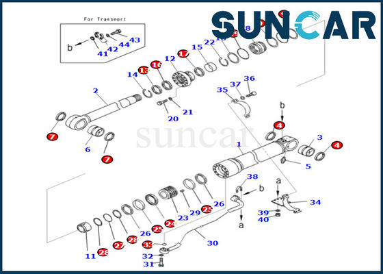 satın al Bom Silindir Conta Takımı 721-98-00560 7219800560 PC490LC-10 için PC490HRD-11E0 Komatsu Bom Silindir Contası Tamir Takımı online manufacture